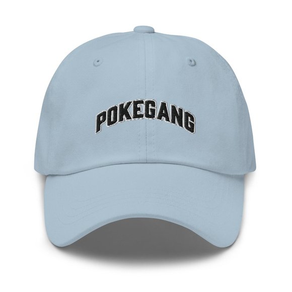 PokeGang Unisex Light Blue Antique Buckle 100% Chino Cotton Twill Adjustable Hat